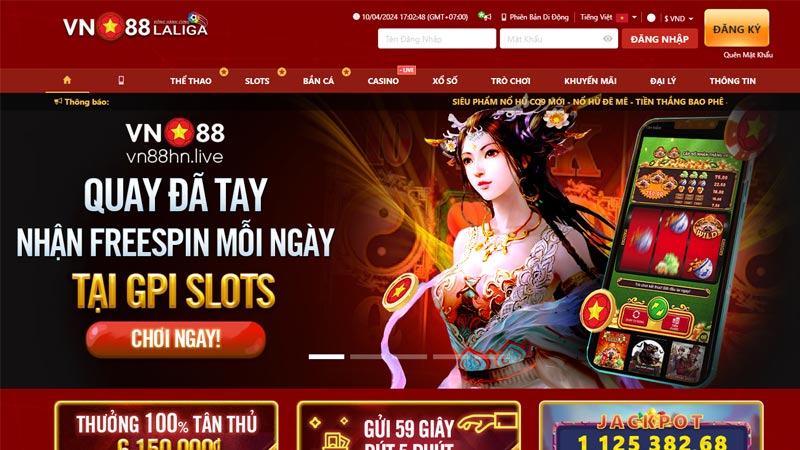 Cuối cùng là trang casino trực tuyến VN88 uy tín tại Việt Nam